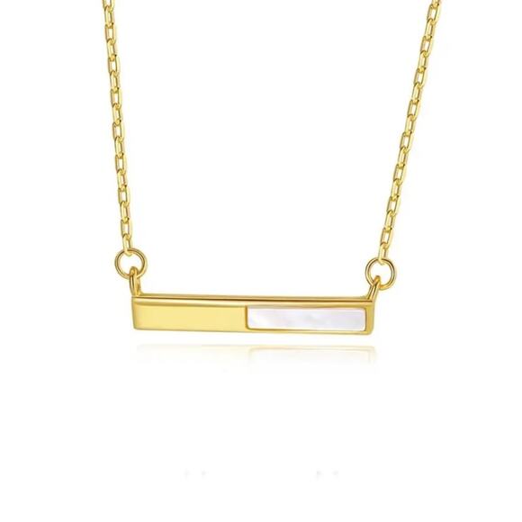 NEW 18K yellow gold plated over sterling sea shell chain necklace jewelry B20B - Picture 2 of 4